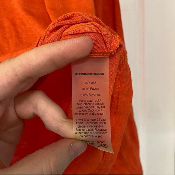 T By Alexander Wang Womens Orange Long Sleeve T-shirt - Picture 5 of 5